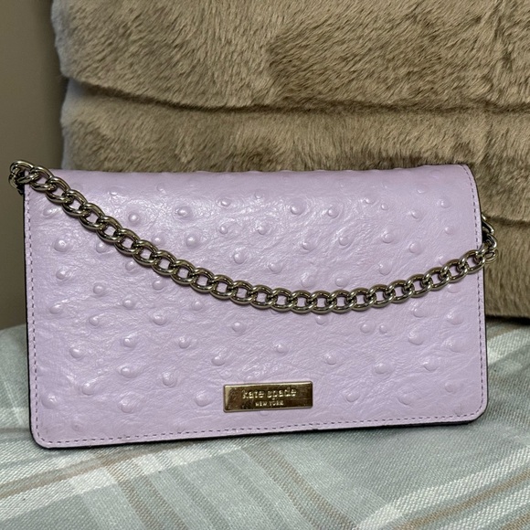 Kate Spade Lavender Textured Clutch with crossbody chain - Picture 2 of 5